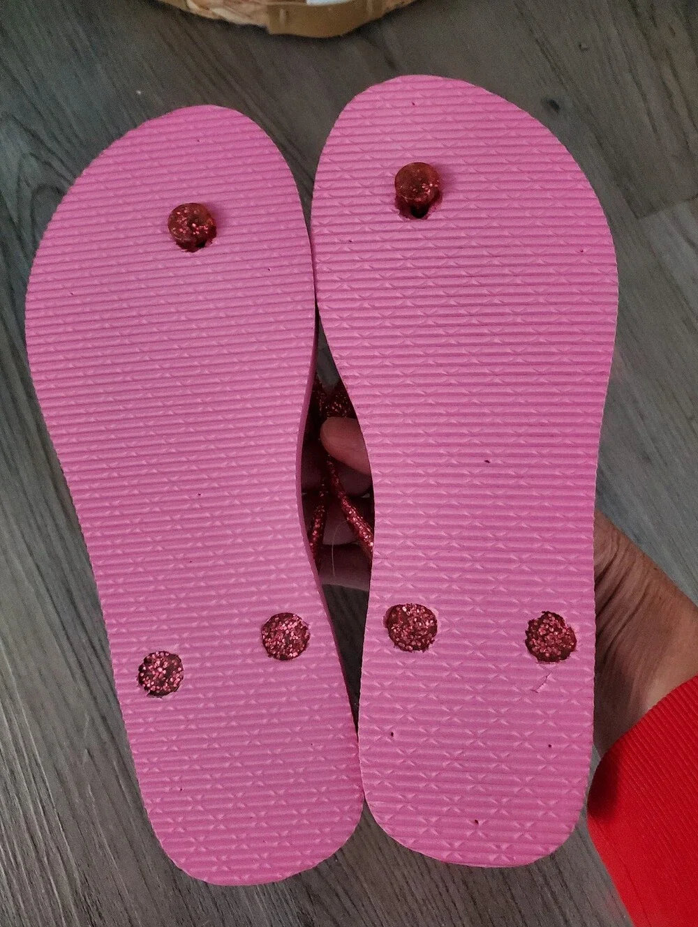LA INK Glitter Strap Tattoo Art Foam Flip Flop Sandals 7.5